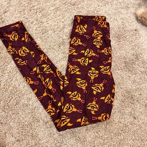 Halloween Themed Leggings with Pumpkin Print